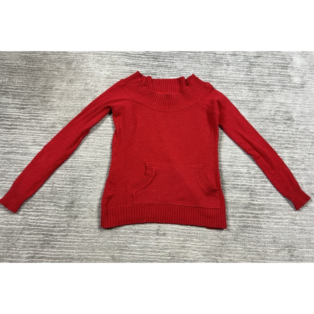 OP Ocean Pacific Sweater Juniors Large Red Long Sleeve Cotton‎ Blend